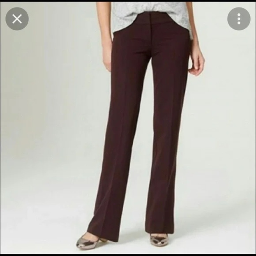 Marissa Bootcut Burgundy Pants LOFT - Picture 1 of 6